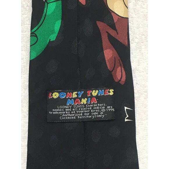 Looney Tunes Mania Vintage Cartoon Bugs Bunny Daffy Taz Men’s Novelty Tie - Picture 3 of 7